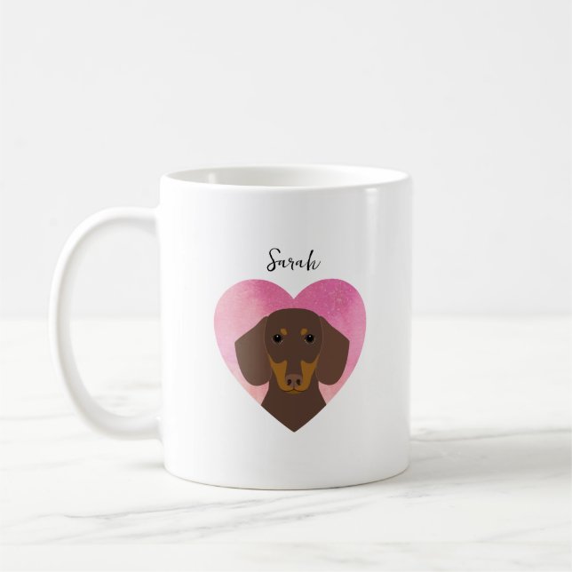 Taza De Café Dachshund Mugs (Izquierda)