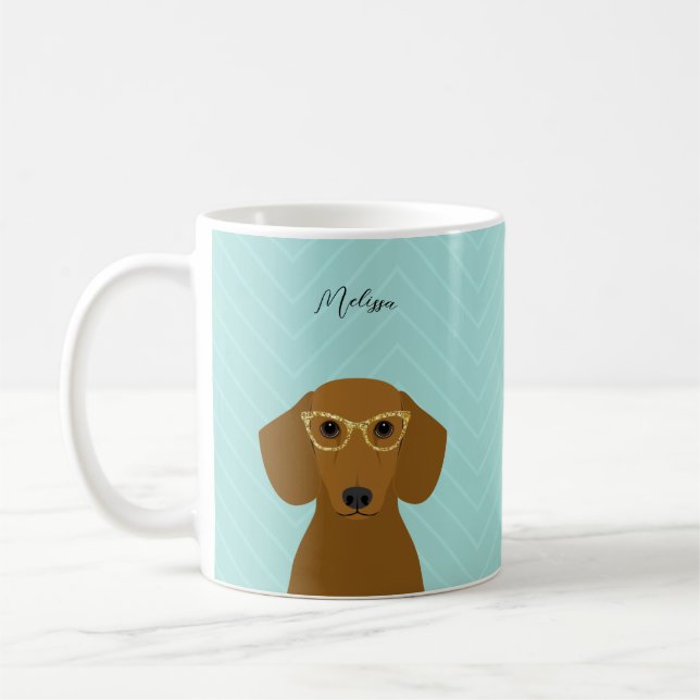 Taza De Café Dachshund Mugs (Izquierda)