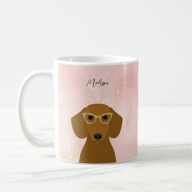Taza De Café Dachshund Mugs (Izquierda)