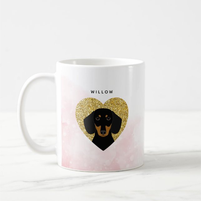 Taza De Café Dachshund Mugs (Izquierda)