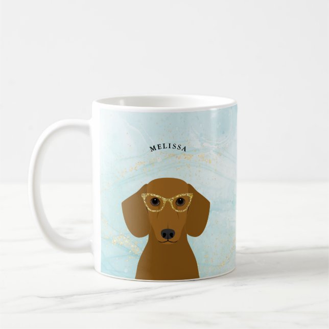 Taza De Café Dachshund Mugs (Izquierda)