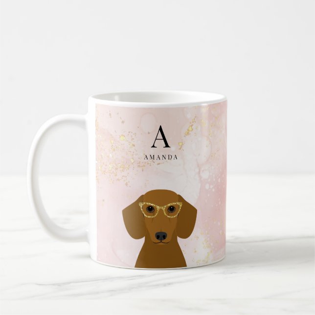 Taza De Café Dachshund Mugs (Izquierda)