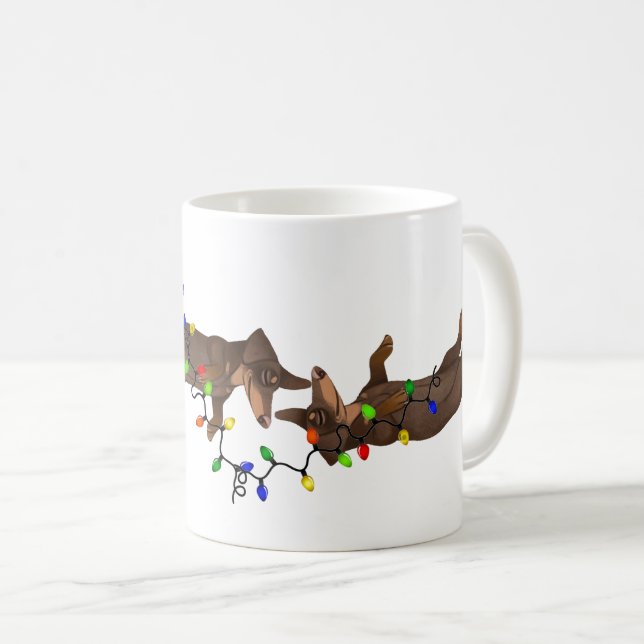 Taza De Café Dachshund Navidades Mug Holiday Wiener Dog Regalo (Anverso derecho)