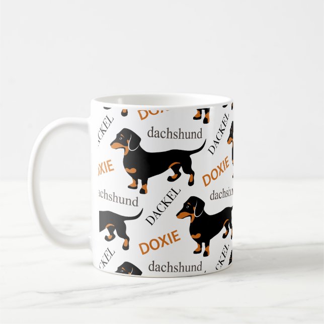 Taza De Café Dachshund o modelo lindo de Doxie (Izquierda)