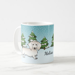 Taza De Café Dachshund Pelo Largo Crema Perro Lindo - Bosque de