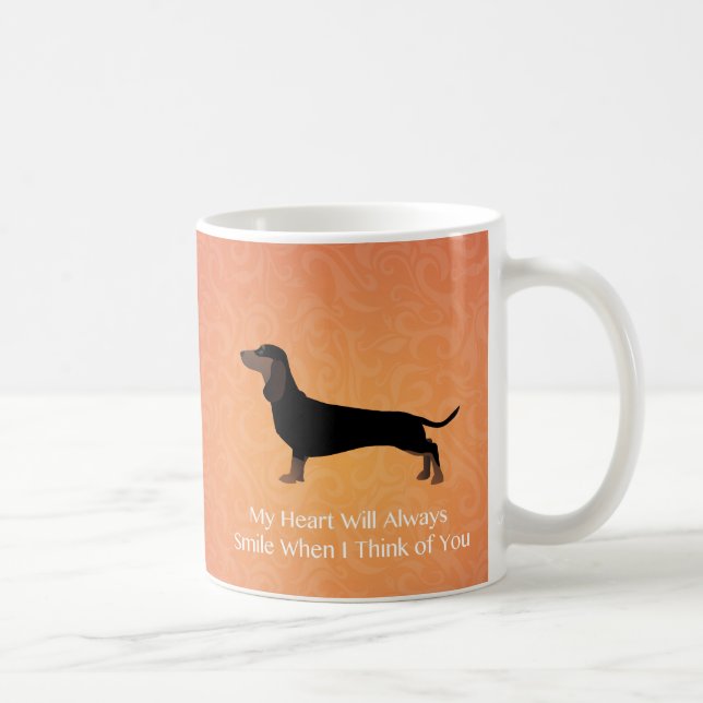 Taza De Café Dachshund - Pensando en ti (Derecha)