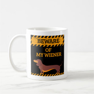 Taza De Café Dachshund Perro gracioso Cuidado con mi viejero