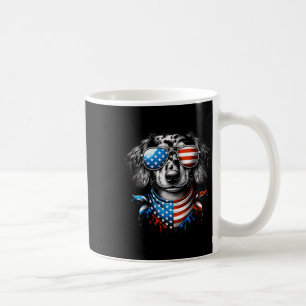 Taza De Café Dachshund Perro Patriótico 4 De Julio Estadouniden