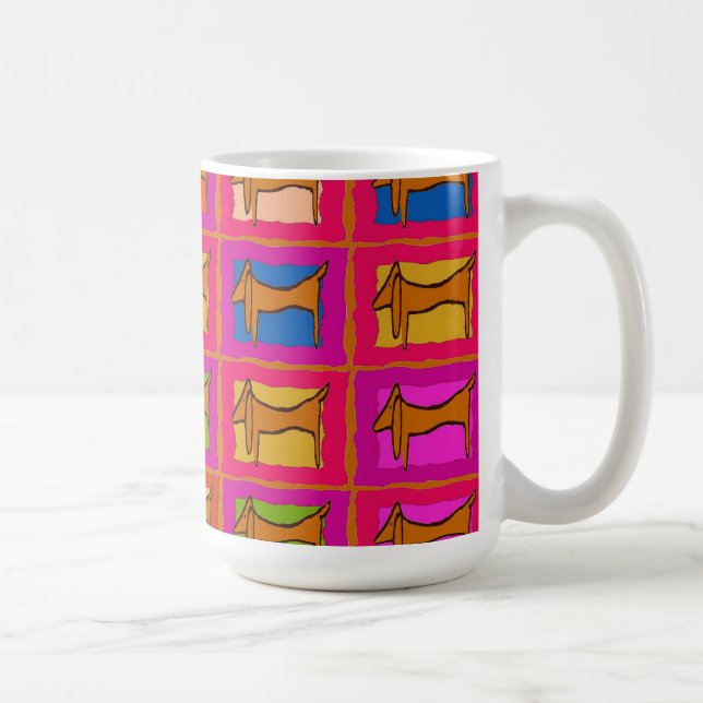 Taza De Café Dachshund Quilt (Derecha)