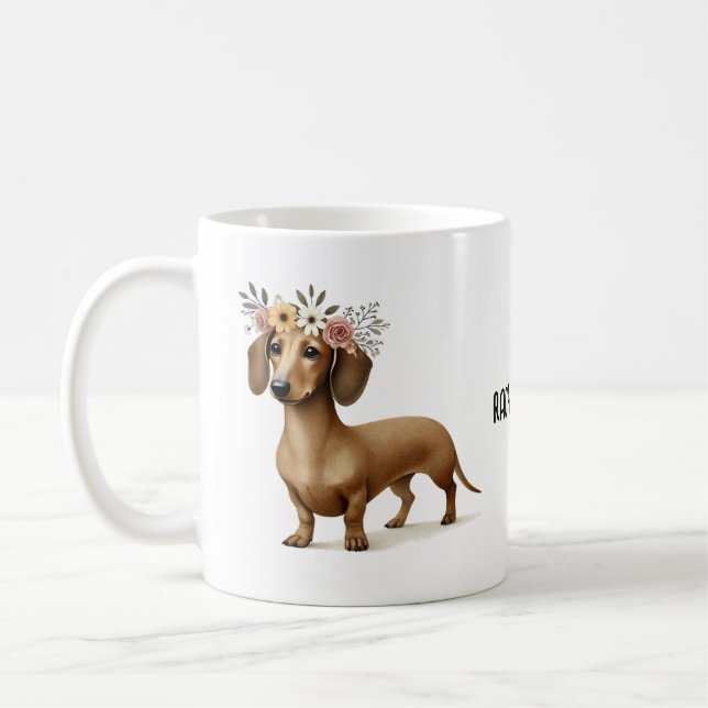Taza De Café Dachshund salchicha perro amante café (Izquierda)