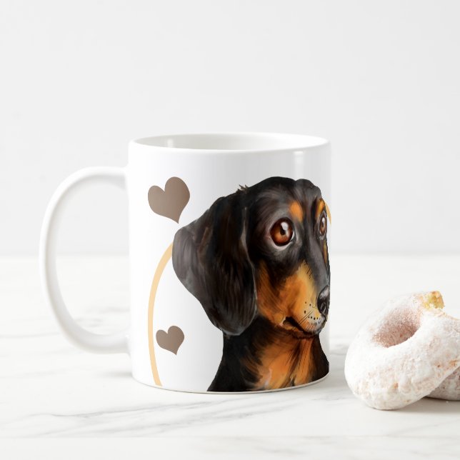 Taza De Café Dachshund Sausage Dog Cada Snack Que Haces (Con donut)