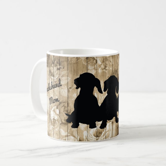 Taza De Café Dachshund Silhouette Mug (Anverso izquierdo)
