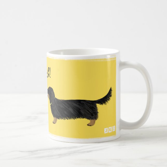 Taza De Café Dachshund Smooch Wiener Perro besó a Personalizado (Derecha)