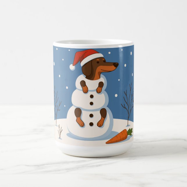 Taza De Café Dachshund Snowman  (Centro)