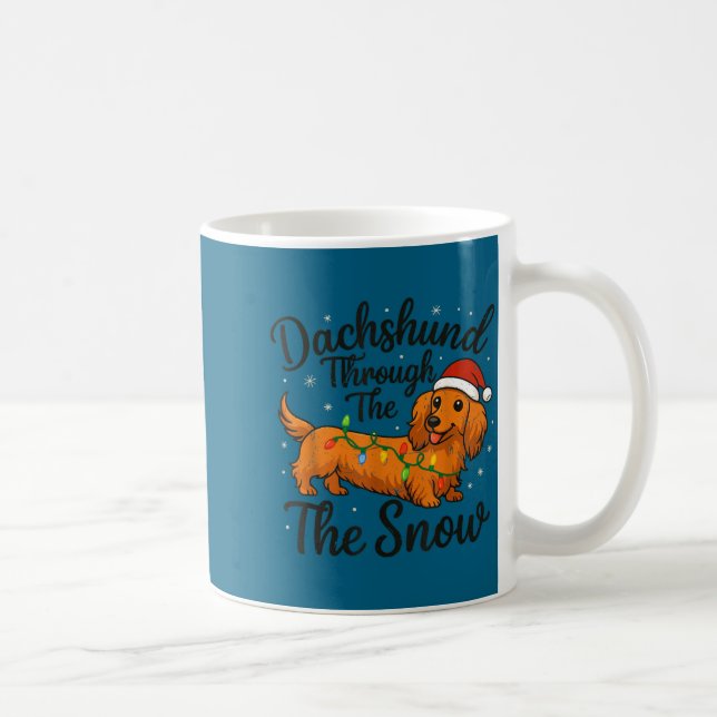 Taza De Café Dachshund Through The Snow Christmas Pajama Toddle (Derecha)