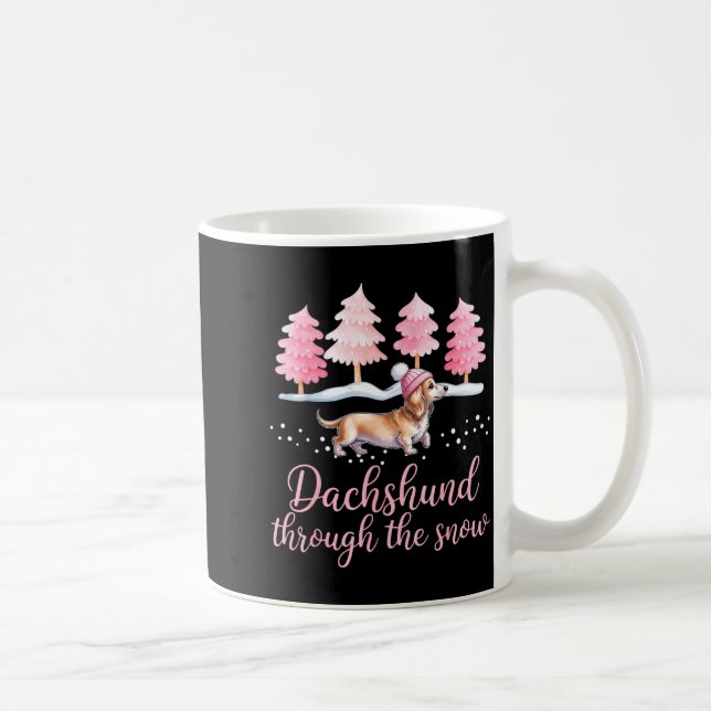 Taza De Café Dachshund Through The Snow Wiener Dog Christmas  (Derecha)