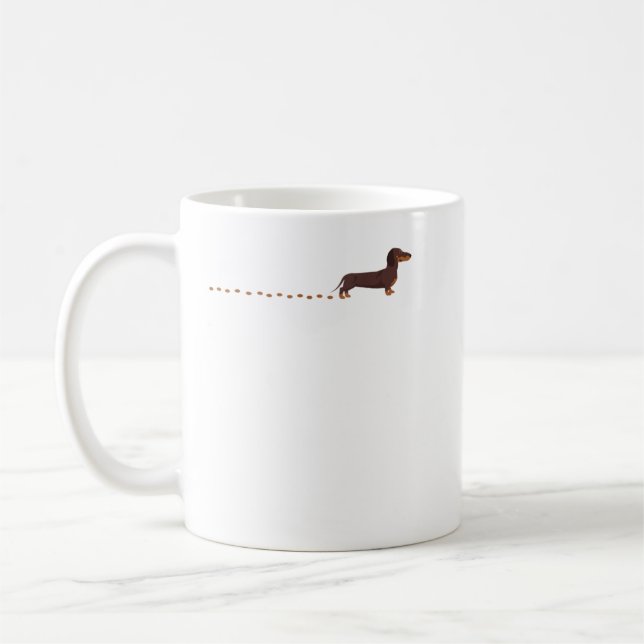 Taza De Café Dachshund Traces Dachshund Top T-Shirt (Izquierda)