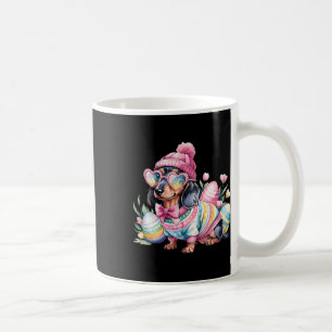 Taza De Café Dachshund Weiner Perro Huevos Florales Día de Pasc