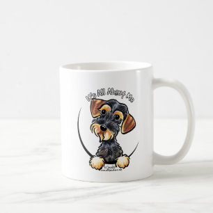 Taza De Café Dachshund Wirehaired del jabalí su todo alrededor