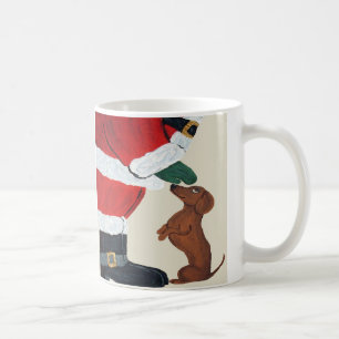 Taza De Café Dachshund y Santa