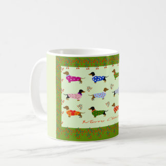 Taza De Café Dachshunds Christmas mug