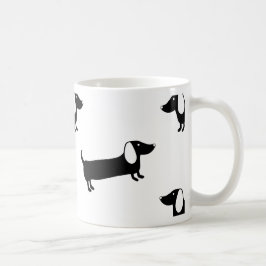 Taza De Café Dachshunds en blanco y negro