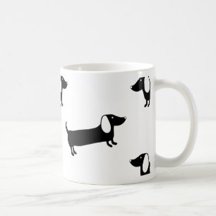 Taza De Café Dachshunds en blanco y negro