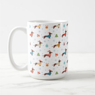 Taza De Café Dachshunds en Navidades Patrón de sudaderas