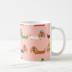Taza De Café Dachshunds en rosa