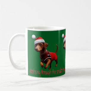 Taza De Café Dachsing Through The Snow Dachshund Salchicha Perr