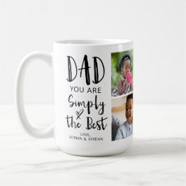 Taza De Café Dad 4 Fotos Simplemente El Mejor Personalizado