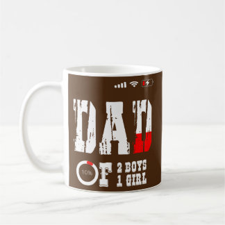 Taza De Café DAD de 2 niños 1 padre chica o abuelo de 3