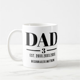 Taza De Café Dad Est. Year Name Number Bold Font