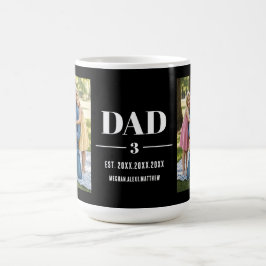 Taza De Café Dad Est. Year Name Number Bold Font Photo