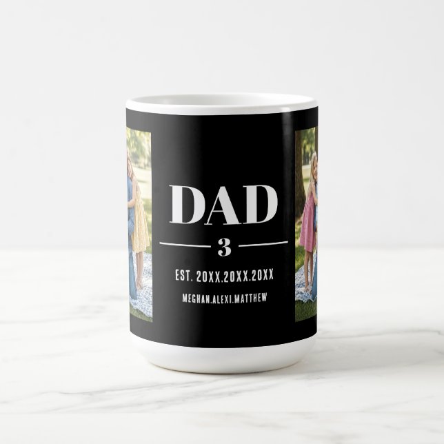Taza De Café Dad Est. Year Name Number Bold Font Photo  (Centro)