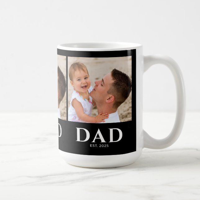Taza De Café Dad Established Black 3 Photo (Derecha)