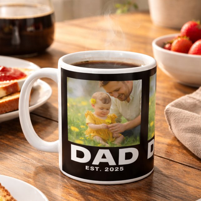 Taza De Café Dad Established Black 3 Photo (Subido por el creador)