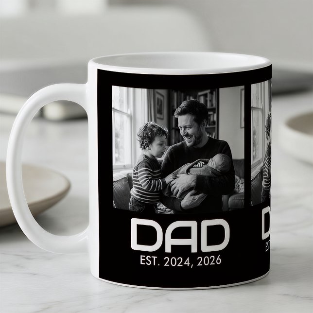 Taza De Café Dad Established Bold Black 3 Photo Coffee Mug (Subido por el creador)