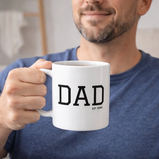 Taza De Café Dad Established Customizable Year Father's Day  (Subido por el creador)