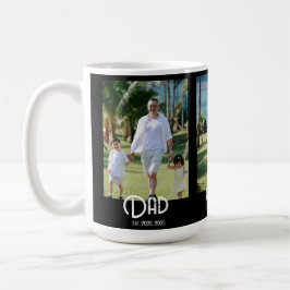 Taza De Café Dad Established Grunge Text Black 3 Photo