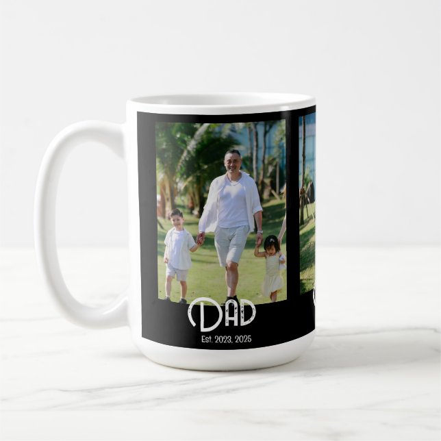 Taza De Café Dad Established Grunge Text Black 3 Photo (Izquierda)