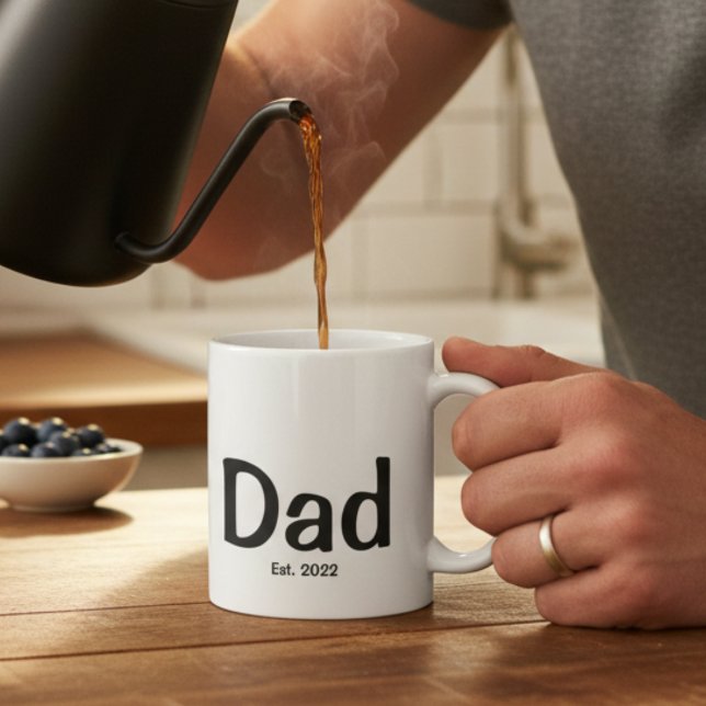 Taza De Café Dad  Established New Dad Gift  (Subido por el creador)