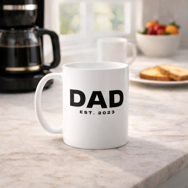 Taza De Café Dad Established New Dad Gift Mug (Subido por el creador)