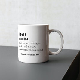 Taza De Café Dad FunnyDefinition: Día del padre de regalo de Wo