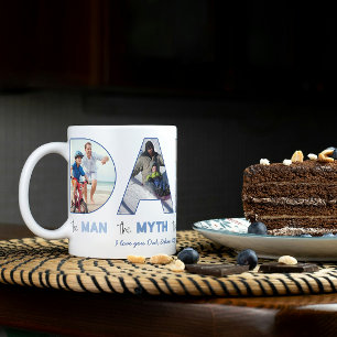 Taza De Café DAD Man Myth Legend Foto recortada Cartas de padre
