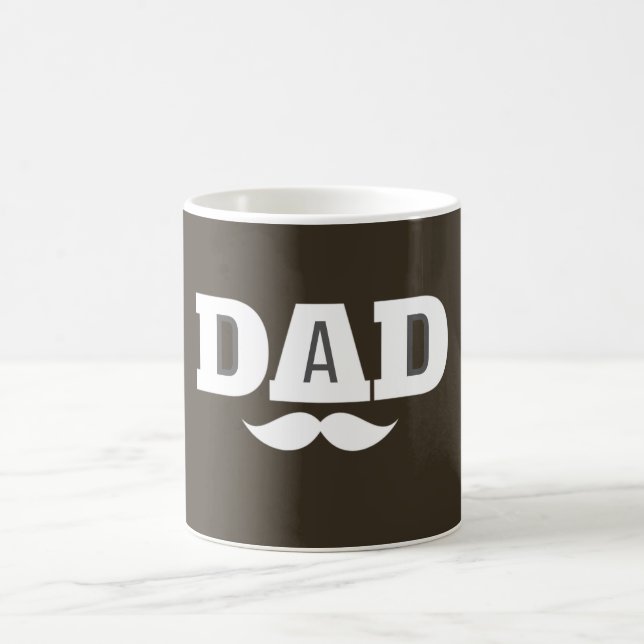 Taza De Café Dad  Mustache Mug Brown and White (Centro)