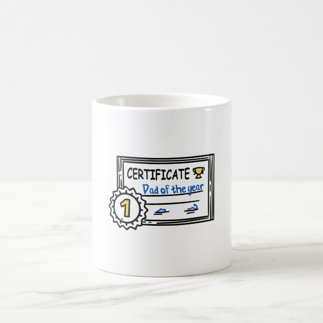 Taza De Café Dad of the Year certificate father's day Award (Centro)