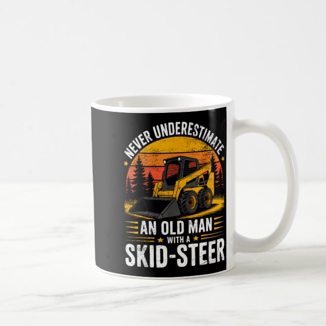 Taza De Café Dad Skid Steer Operator Father Construction Heavy  (Derecha)