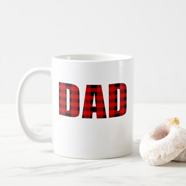 Taza De Café Dad Tartan Pattern-Navidades Gift (Con donut)