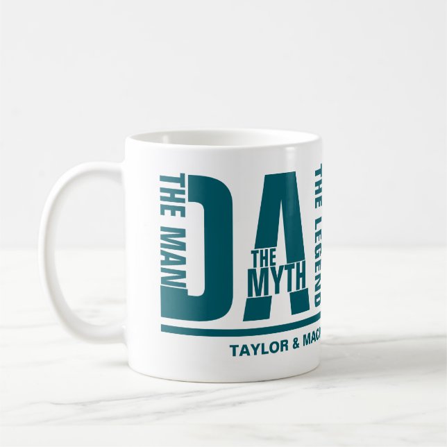 Taza De Café Dad The Man The Myth The Legend Personalized (Izquierda)